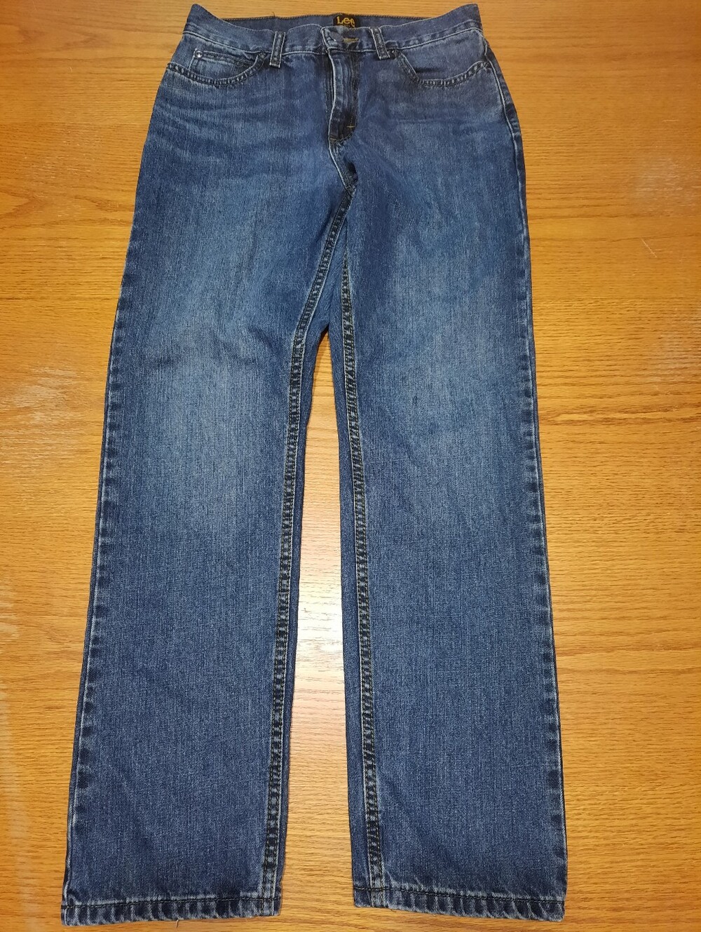 Lee Straight Leg Relaxed 29 X 32 Jeans in Blue Denim